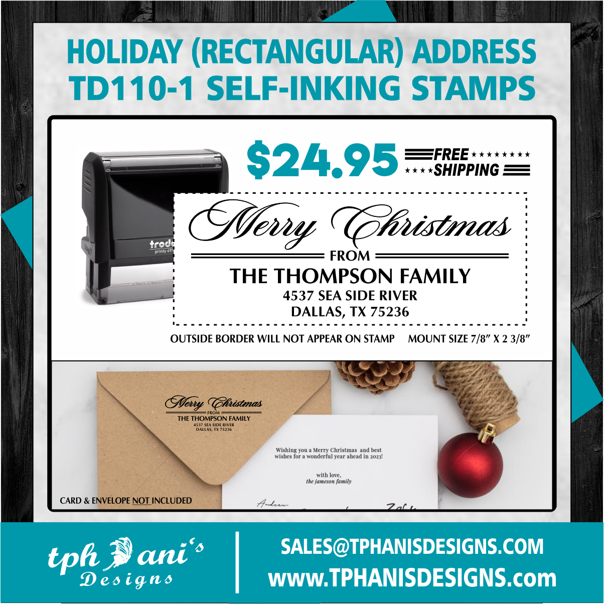 HOLIDAY ADDRESS SELF-INKING STAMP - TD110-1