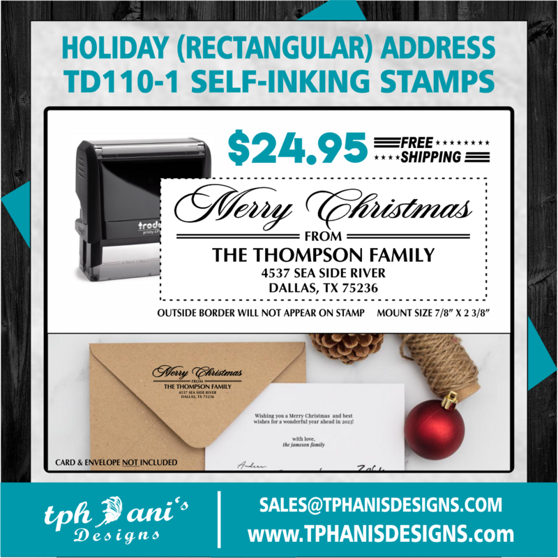 HOLIDAY ADDRESS SELF-INKING STAMP - TD110-1 HOLIDAY ADDRESS SELF-INKING STAMP - TD110-1
