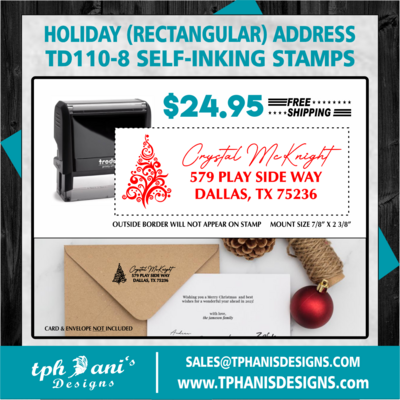 HOLIDAY ADDRESS SELF-INKING STAMP - TD110-8