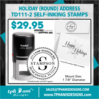 HOLIDAY ROUND SELF-INKING STAMP - TD111-2 HOLIDAY ROUND SELF-INKING STAMP - TD111-2
