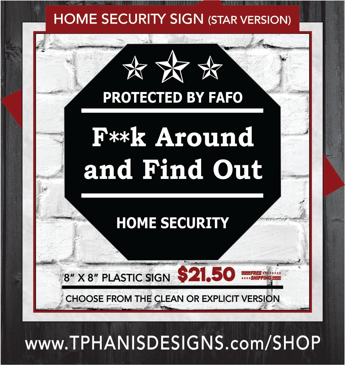 HOME SECURITY SIGN (Star Version)