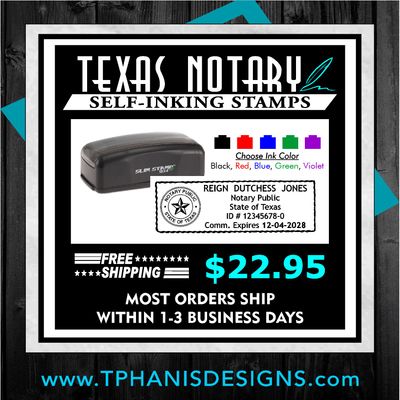 TEXAS NOTARY &quot;POCKET STYLE&quot; STAMP