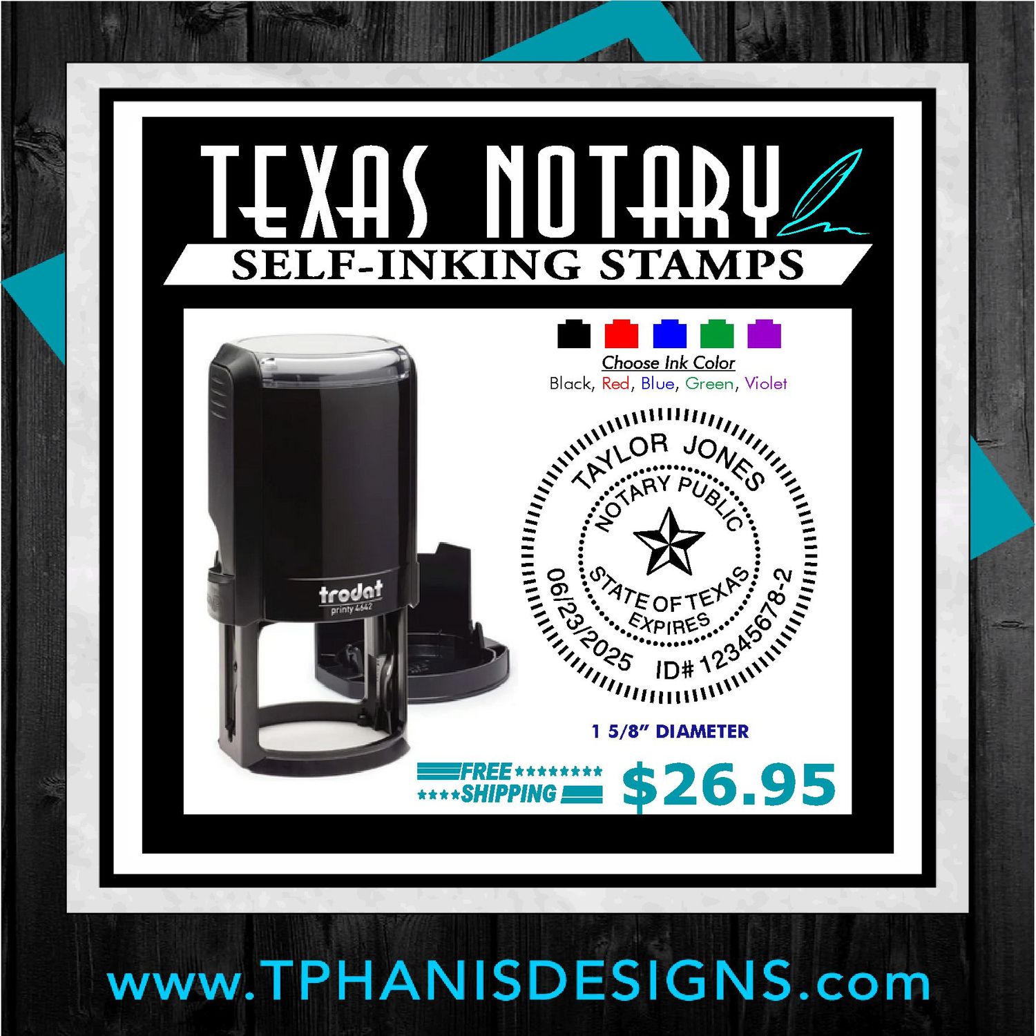 TEXAS ROUND NOTARY STAMP