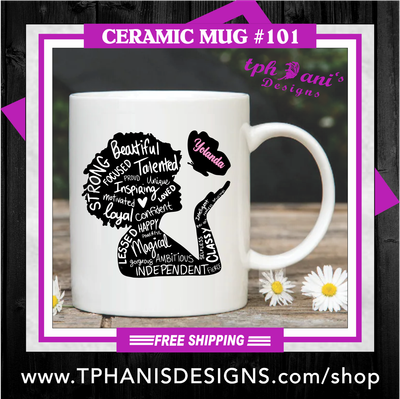 Ceramic Mug - Woman w/ Butterfly