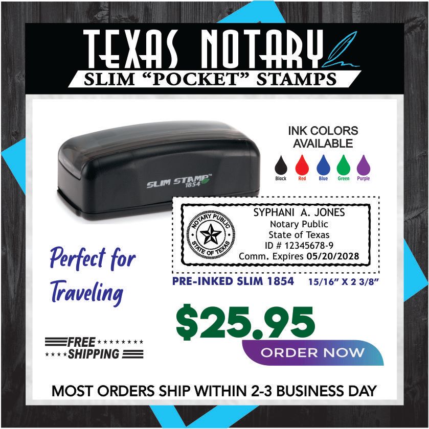 TEXAS NOTARY "POCKET STYLE" STAMP