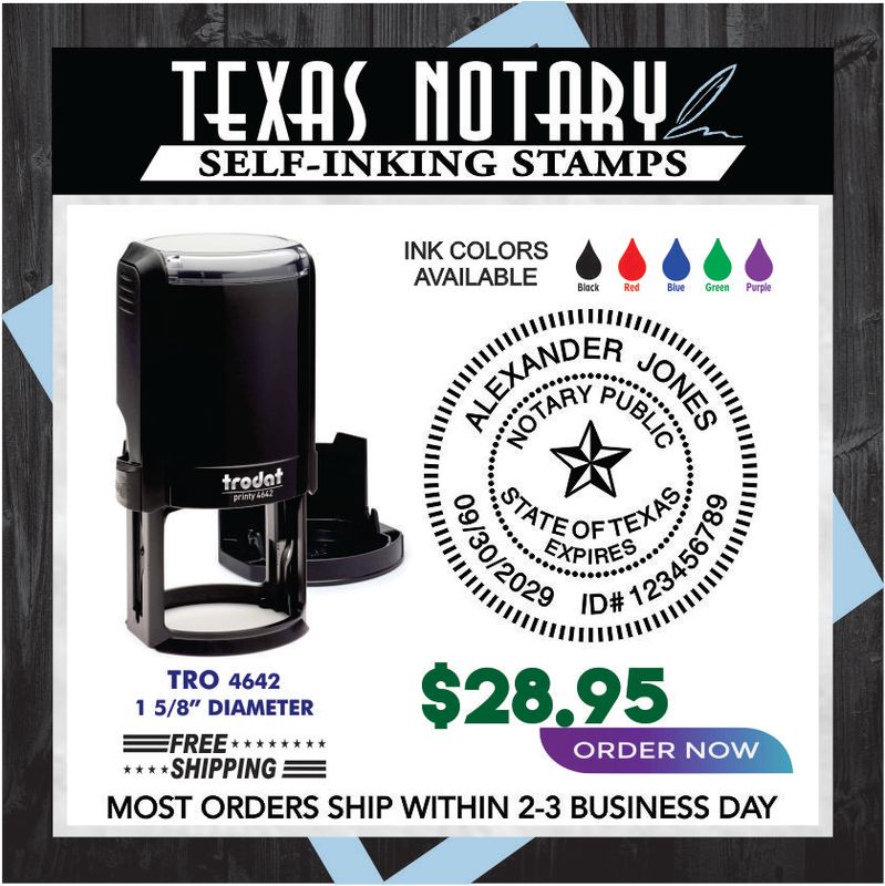 TEXAS ROUND NOTARY STAMP