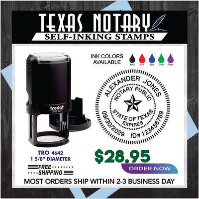TEXAS ROUND NOTARY STAMP