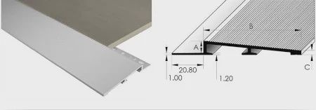 Aluminium Diminishing Trim 10mm x 3m