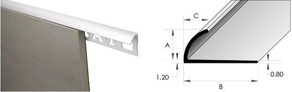 Half Round Trim 12mm x 3m - B/Silver with Protective Film
