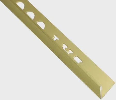 B.A.T Aluminium Angle 10mm x 3m - Linished Gold with P/Film