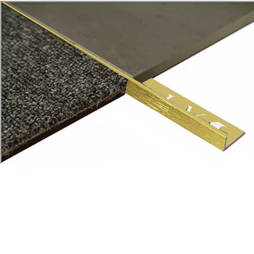Aluminium Angle 8mm x 3m - Linished Gold with P/Film