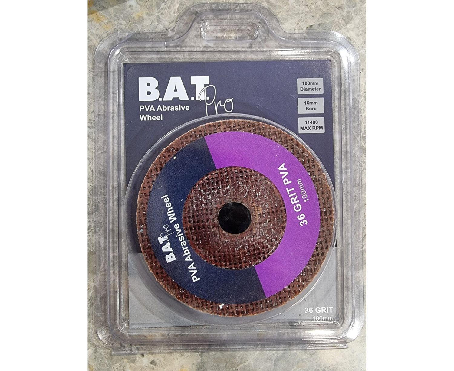 B.A.T. Pro PVA Abrasive Wheel - 100mm - 220 Grit