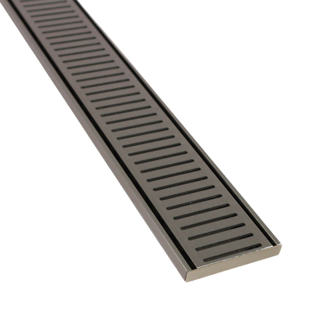 Lauxes Aluminium Brushed Nickel Next Generation 14 Floor Grate (BNNXT14) 3000 x 100 x 14mm [Top and Bottom]