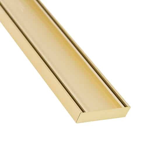Lauxes Aluminium Matte Yellow Gold Slimline Tile Insert Grate (MYG STI) 5600 x 100 x 26mm [Top and Bottom]