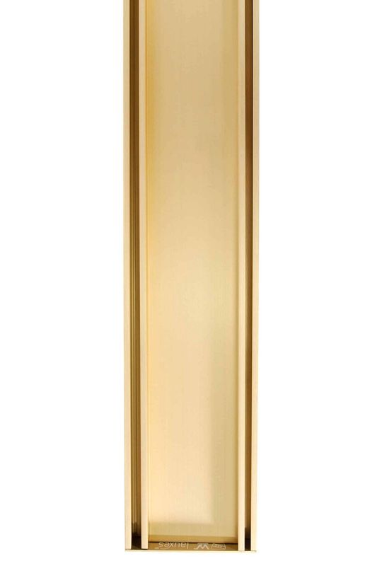 Lauxes Aluminium Matte Yellow Gold Slimline Tile Insert Grate 21 (MYGSTI21) 3000 x 100 x 21mm [Top and Bottom]
