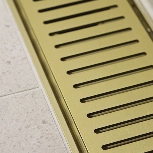 Lauxes Aluminium Matte Yellow Gold Next Generation 14 Floor Grate (MYGNXT14) 1000 x 100 x 14mm [Top and Bottom]