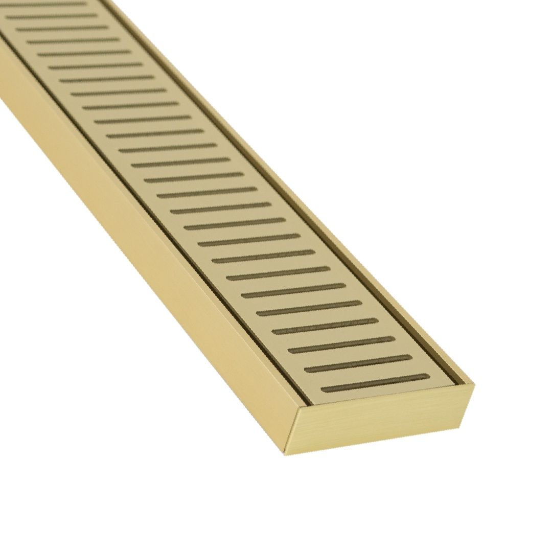 Lauxes Aluminium Matte Yellow Gold Next Generation 26 Floor Grate (MYGNXT26) 1000 x 100 x 26mm [Top and Bottom