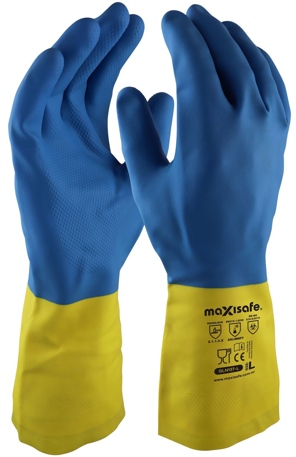 Maxisafe Neoprene Over Latex Glove, 30cm, Size: Large