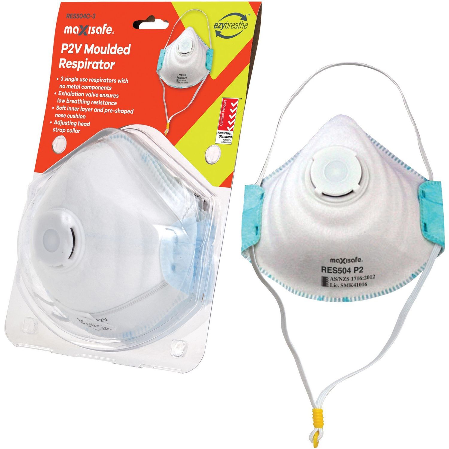 P2 Dust mask with valve, card of 3
