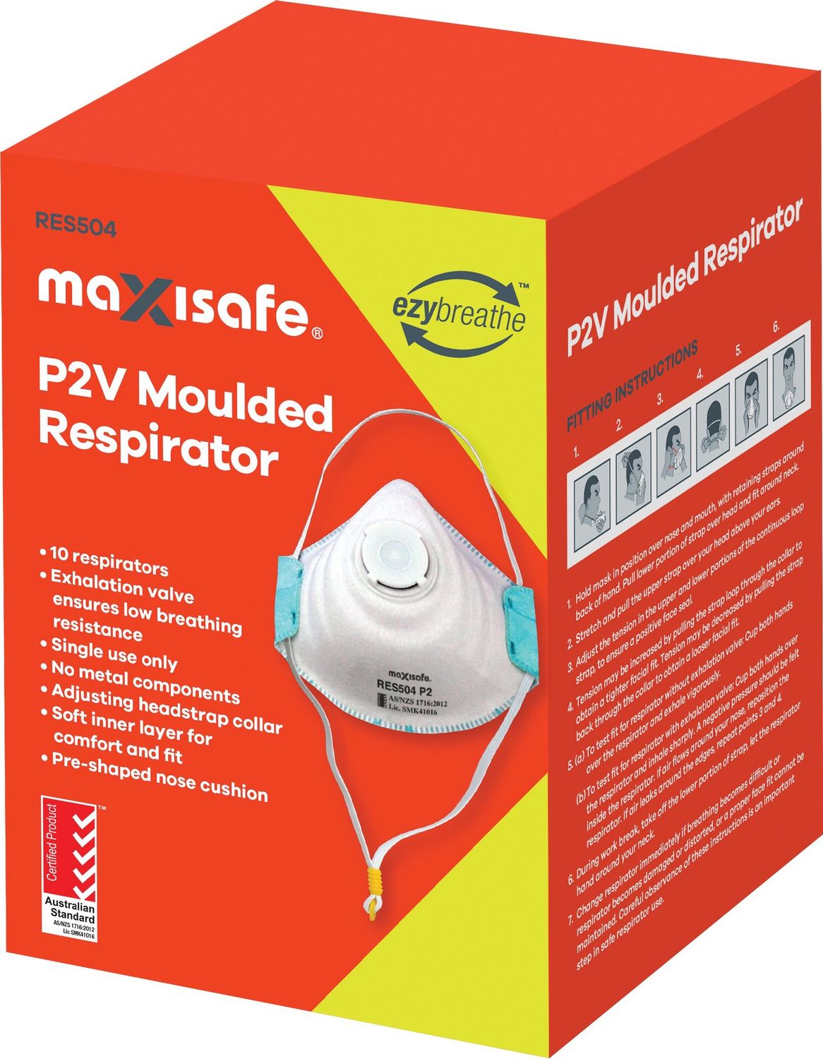 P2 Moulded Respirator with Valve, box 10
