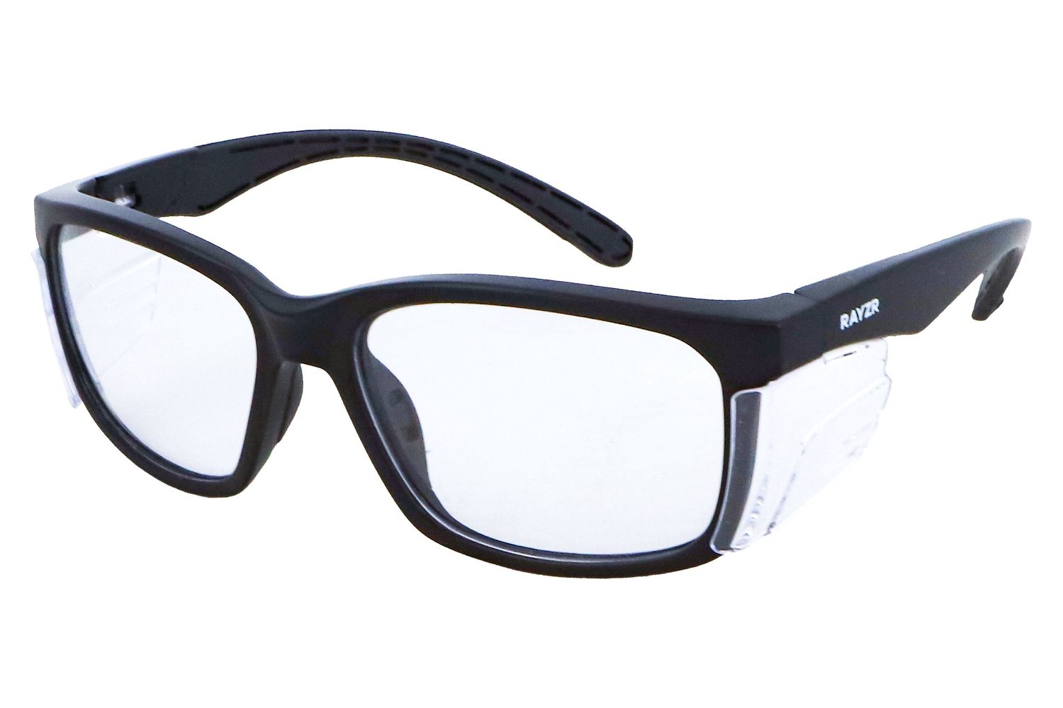 Rayzr Safety Glasses - Matte Black Frame - Clear Lens