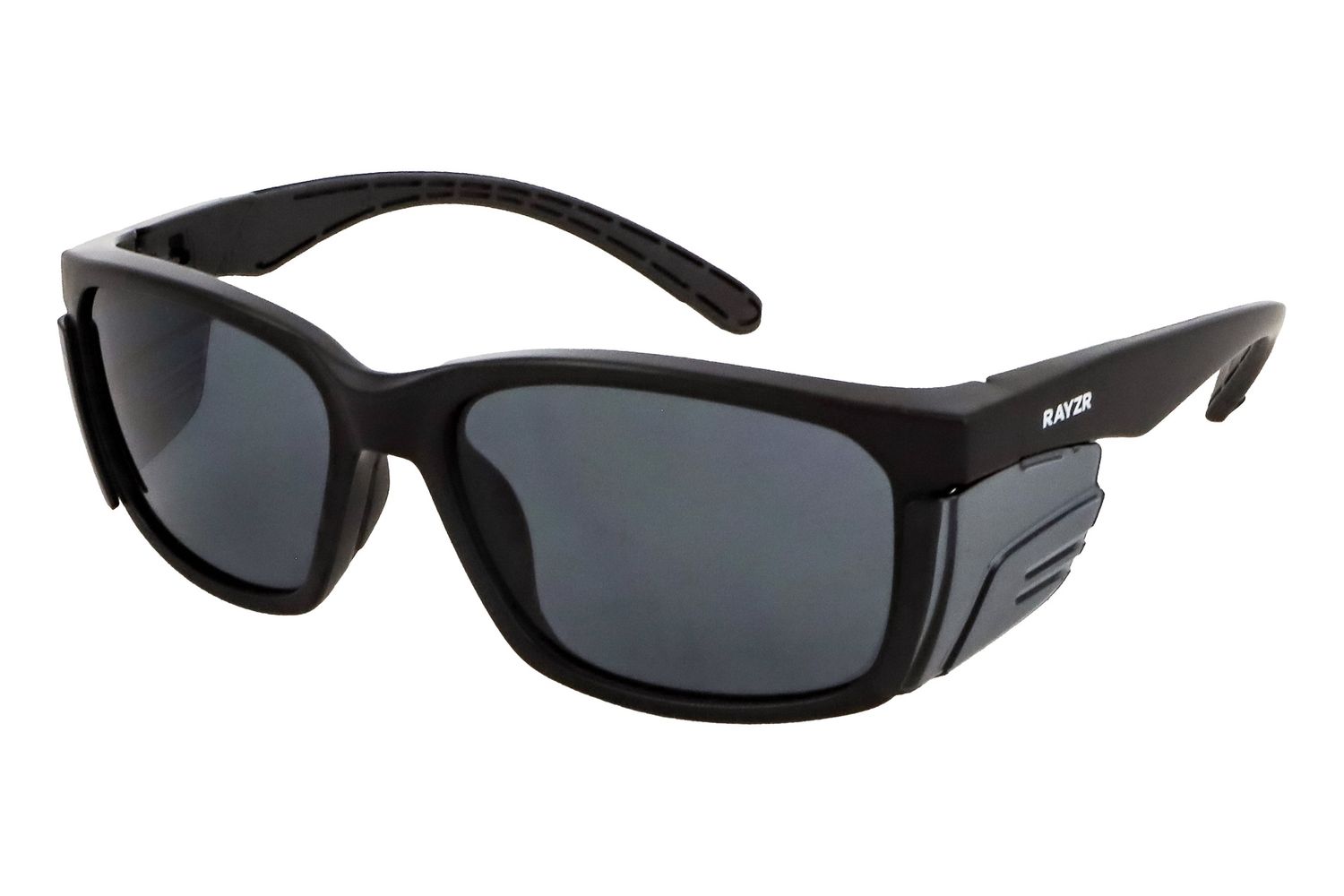 Rayzr Safety Glasses - Matte Black Frame - Smoke Lens
