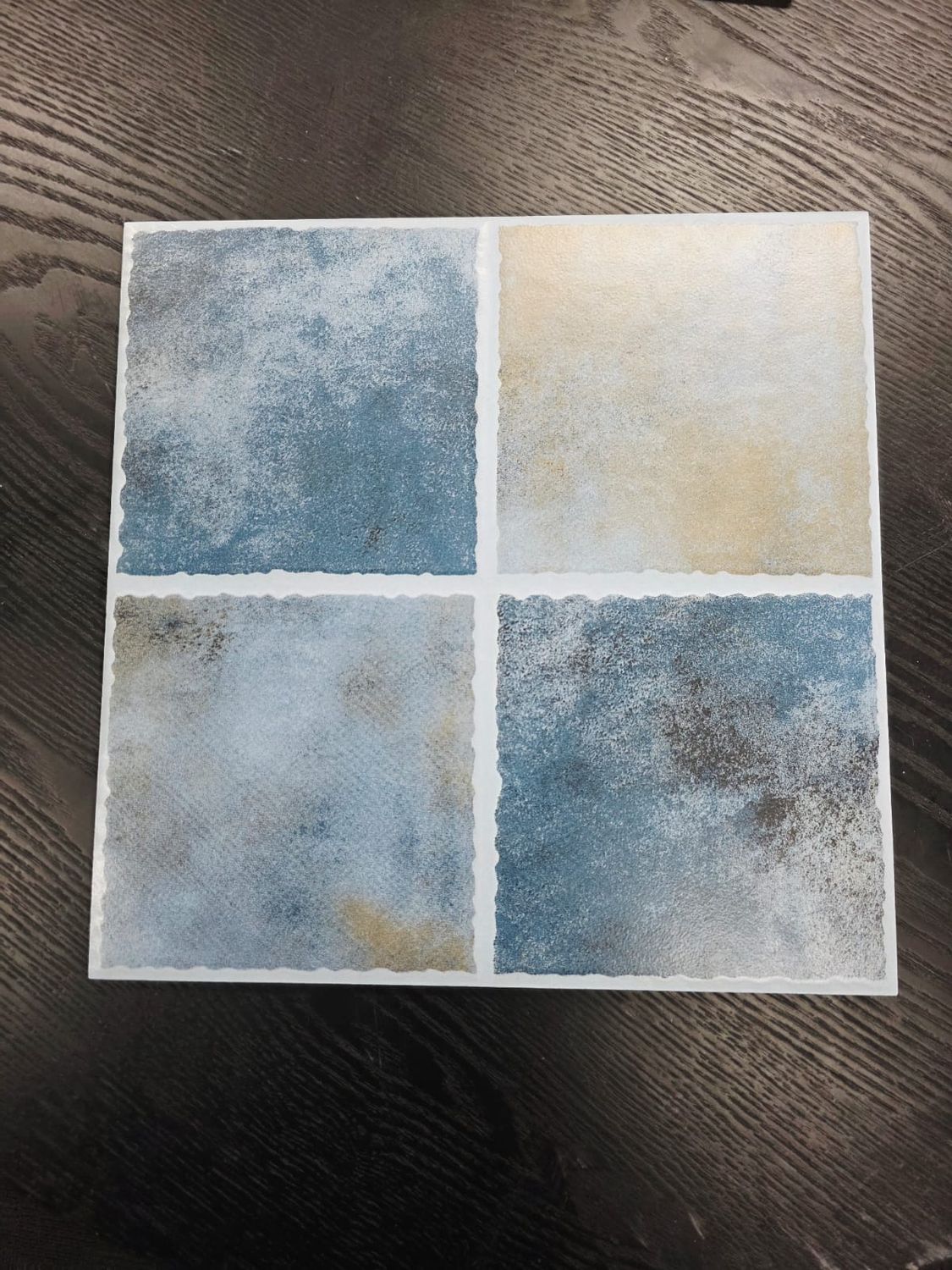 Mixed Four-Tone Blue Stone-Effect Matte  Ceramic Tile300x300