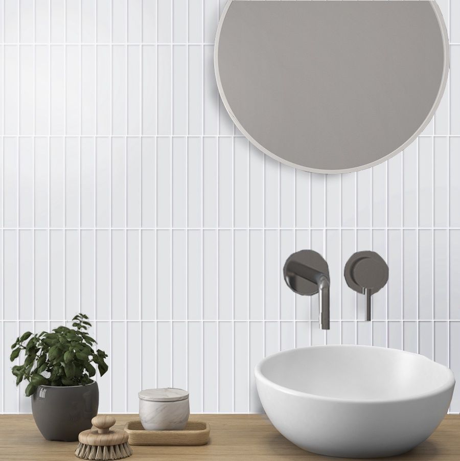 White Kit Kat 145x22 Porcelain Mosaic Tile