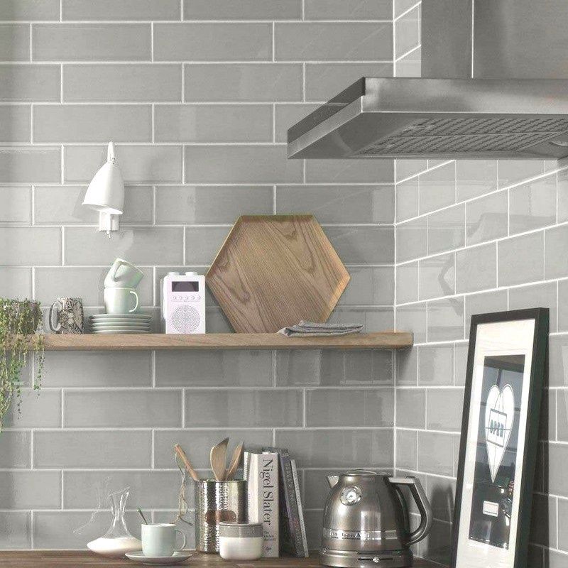 Greige Gloss Subway Wall Tile
