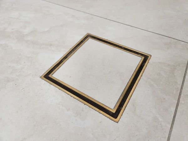 AMARK Tile Insert Floor Drain 110x110x20mm Brushed Gold