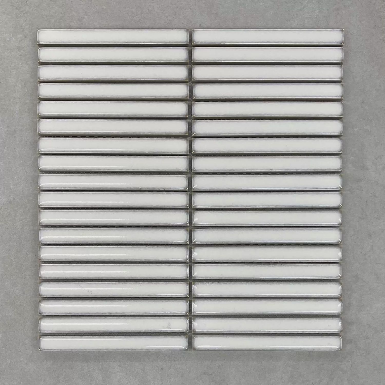 Kit Kat Broome White Sin Strip Shape Mosaic ( Per Sheet)