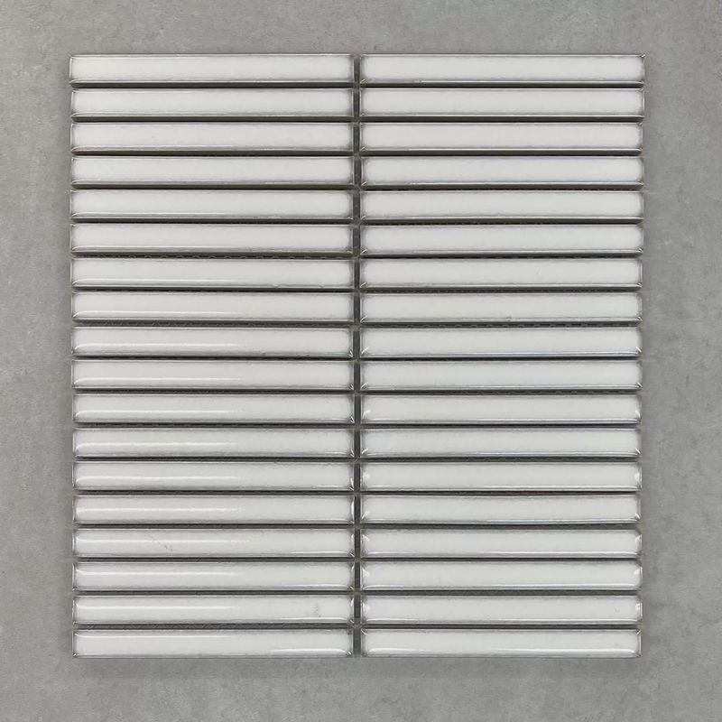 Kit Kat Broome White Sin Strip Shape Mosaic ( Per Sheet)