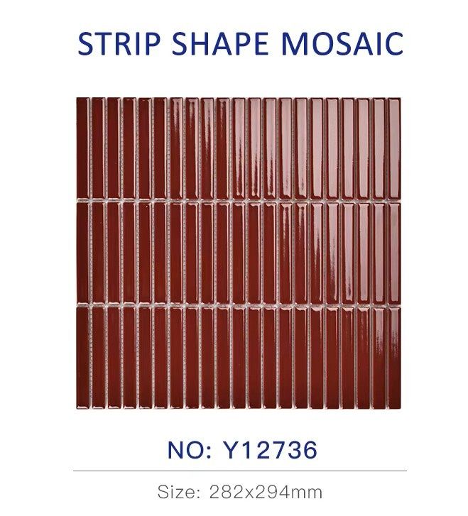Kita kat  Maroon color  Strip Shape Mosaic ( Per Sheet)