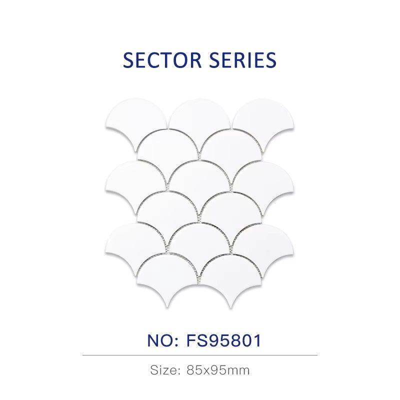 High Quality Fish Scale Glazed Ceramic Mosaic Tile ( Per Sheet)