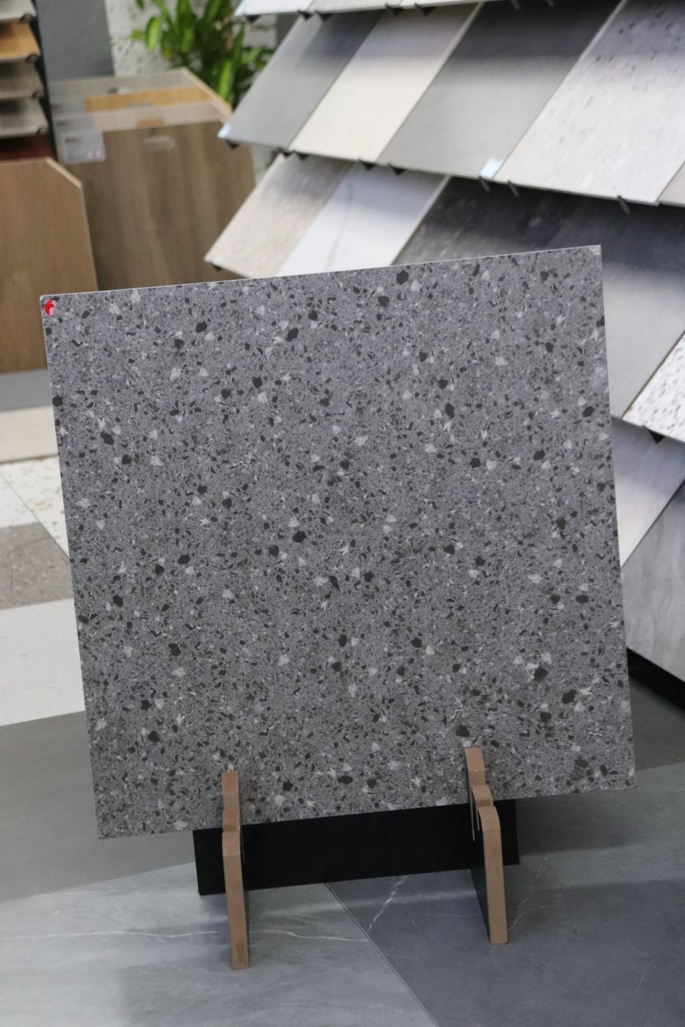 Dark Grey Terrazzo Porcelain tile 600x600
