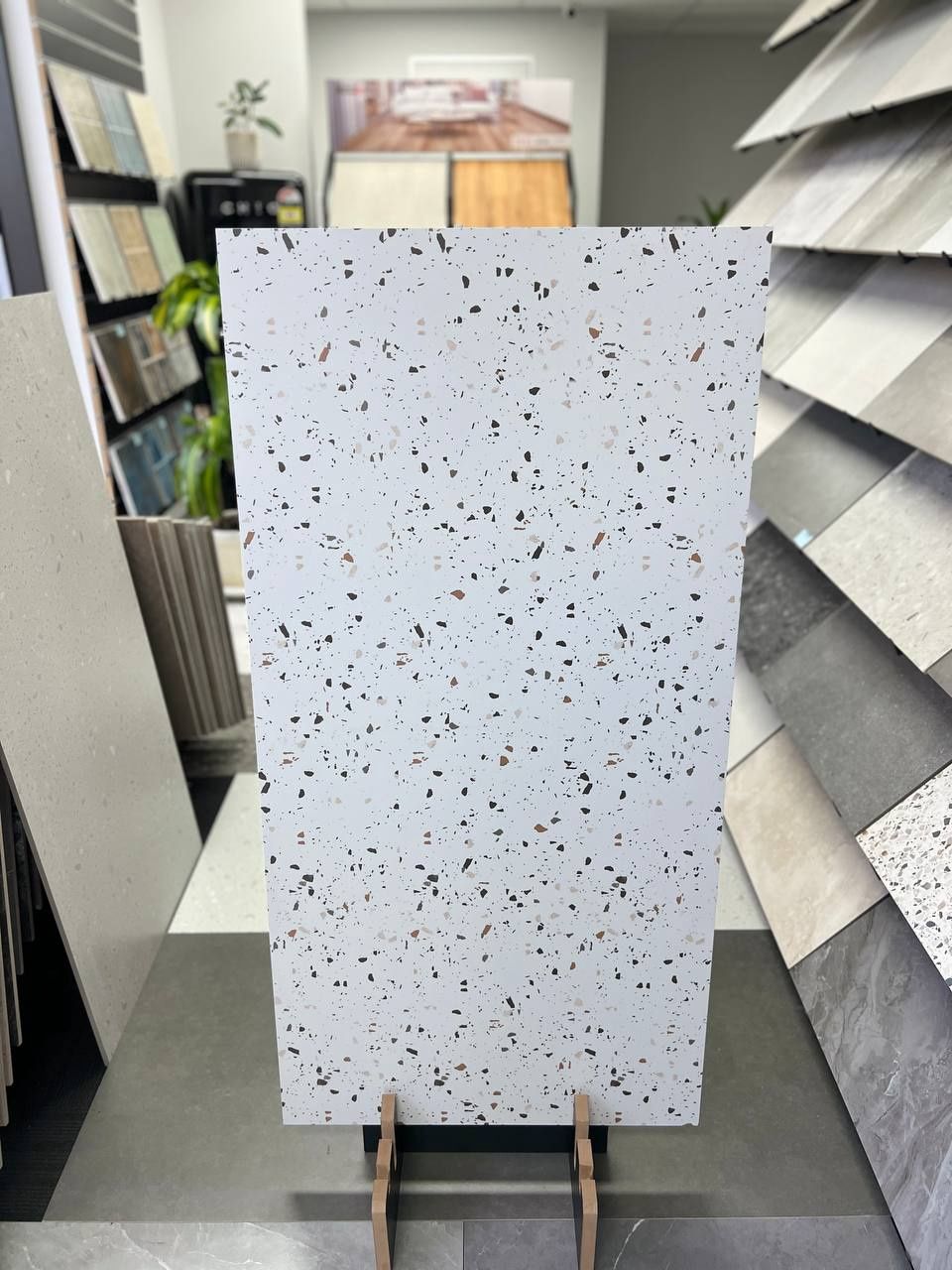 White terrazzo Multi Porcelain tile  600x1200