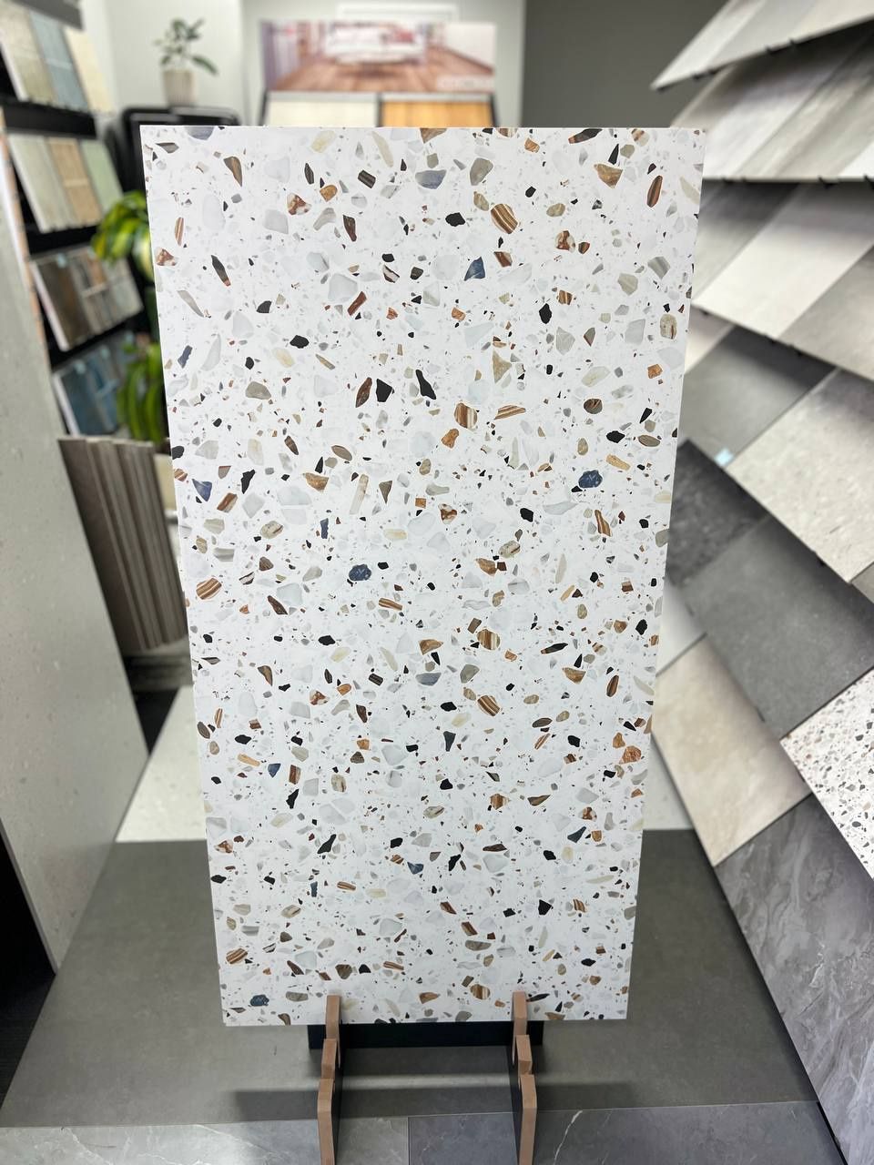 White Terrazzo Multi Design Porcelain tile 600x1200