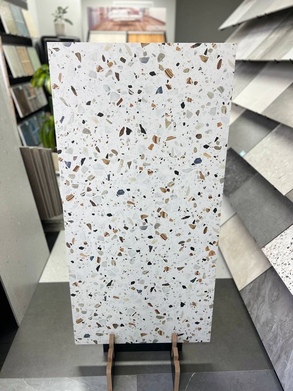 White Terrazzo Multi Design Porcelain tile 600x1200