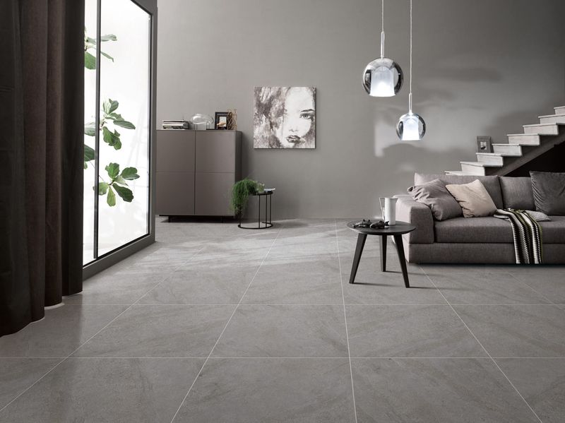Arezzo Concrete Look Tile - Dark Grey  Porcelain Tile 600x1200