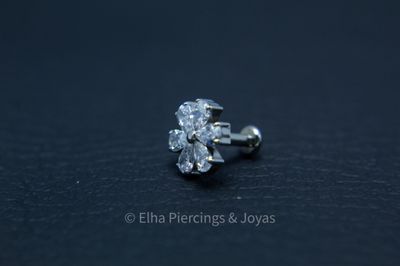 Flor de 6 cristales de zirconia en forma de gotas