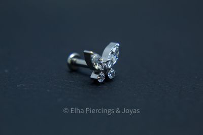 Mariposa cristales de zirconia marquise y redondos