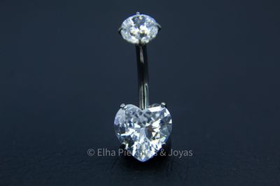 Cristal de zirconia en forma de Corazón y tope de cristal de zirconia redondo