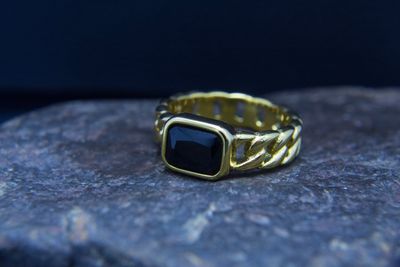 Cadena CZ negro facetado