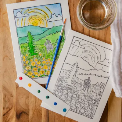 Horse and Sunshine Watercolor Card Kit