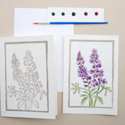 Lupine Watercolor Card Kit