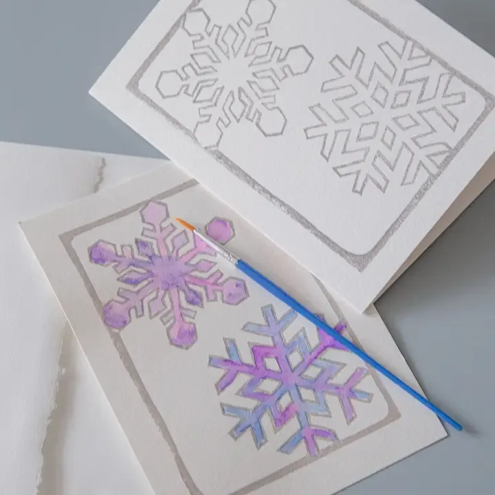 Snowflake Watercolor Card Kit