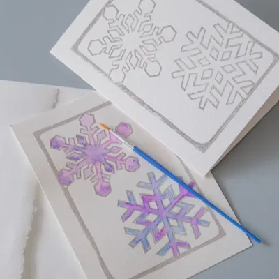 Snowflake Watercolor Card Kit
