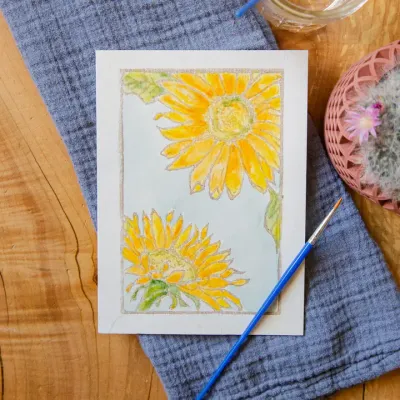 Sunflowers Watercolor Card Kit
