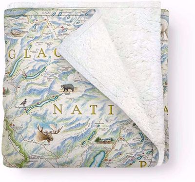 Glacier Map Fleece Blanket