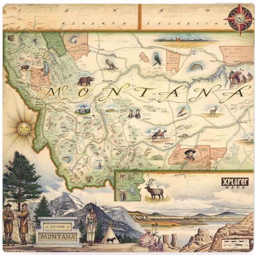 Xplorer Montana Map Coaster